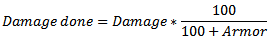 Armor damage reduction formula