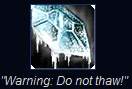 Frozen Heart item description — "Warning: Do not thaw!"